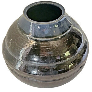 Vintage Walter Yovaish Studio Pottery Vase Signed Rare 1980s 6” Ceramic Art